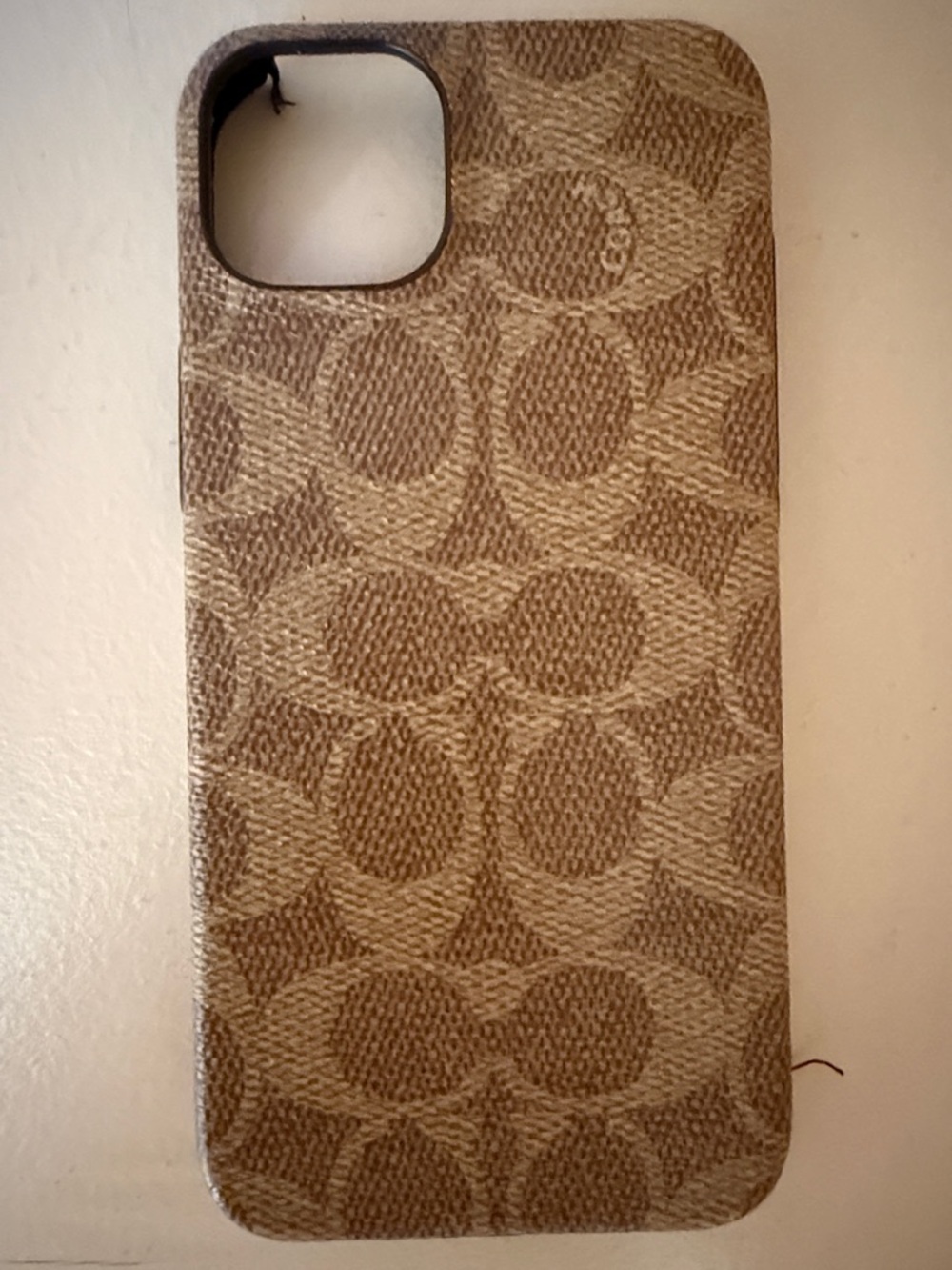 Coach Brown Embossed Leather Logo phone Case